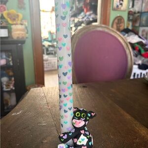 Heart Patterned Candle with cow Holder